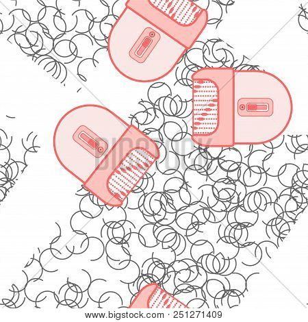 Epilation Pattern Seamless. Epilator Of Hair Background. Body Hygiene. Cosmetic Procedure. Vector Il
