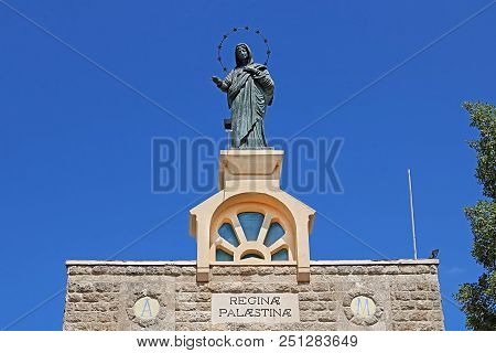 Top View Of Monastery Catholic Church Of The Mother Of God - The Queen Of Palestine (regina Palestin