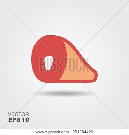 Ham Icon In Flat Style Isolated On Gray Background. Meats Symbol Stock Vector Illustration