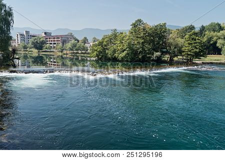Bihac Town, View Of The  Una River, Bosnia And Herzegovina