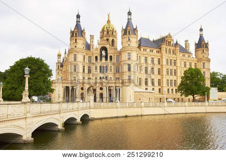Schwerin Castle, Located In The Schwerin City, Germany