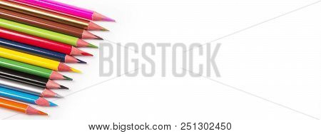 Colorful Drawing Pencils Isolated On White Background