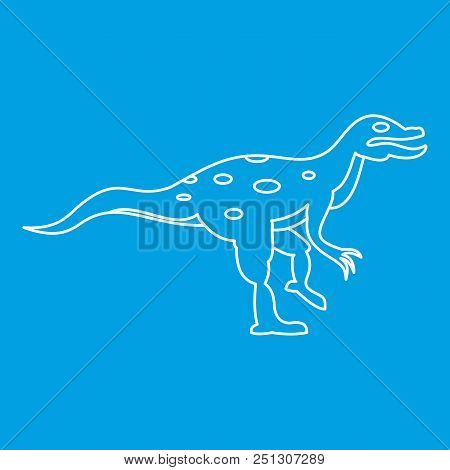 Ornithopod Icon Blue Outline Style Isolated Vector Illustration. Thin Line Sign
