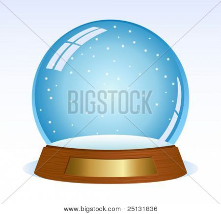 空のベクター snowglobe。あなたのデザインの準備ができて。