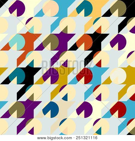 Seamless Geometric Pattern. Classic Polka Dot Pattern In A Patchwork Collage Style. Vector Image.