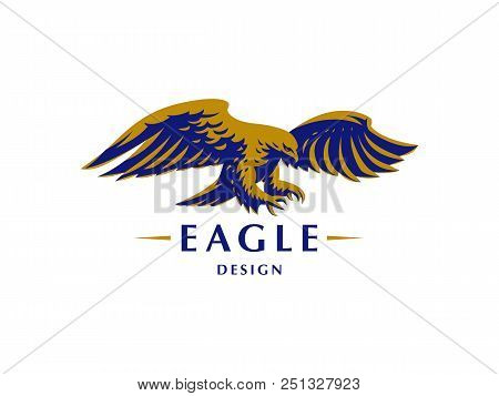 The Flying Eagle, Hawk, Falcon. Vector Emblem.