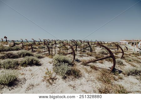The Old Anchor Cemetery At The Barril Beach In Tavira Algarve Portugal