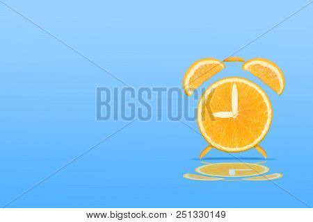 Orange Mandarin Fruit Creative For Clock Concept