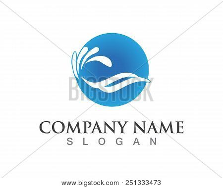 Waves Of Sea Or Ocean Waves, Blue Water, Splash And Gale, Vector Illustration