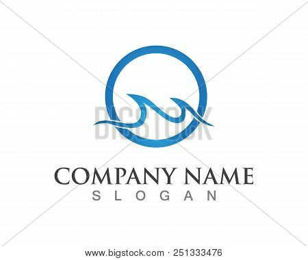 Waves Of Sea Or Ocean Waves, Blue Water, Splash And Gale, Vector Illustration