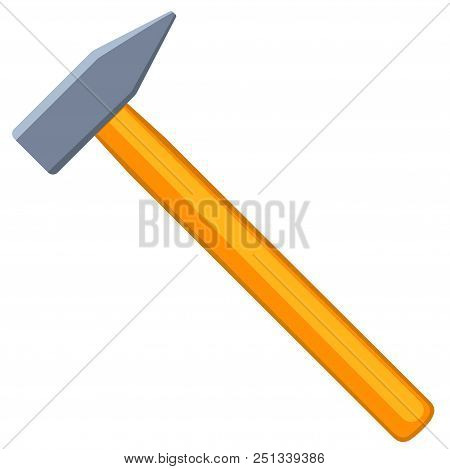 Colorful Cartoon Simple Hammer. Handyman Tool For Home Repair. Construction Themed Vector Illustrati