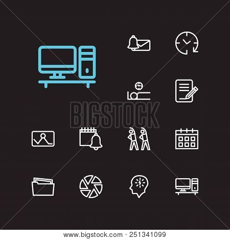 Multitasking Icons Set. Focus And Multitasking Icons With Drop In Productivity, Wake Up Earlier And 
