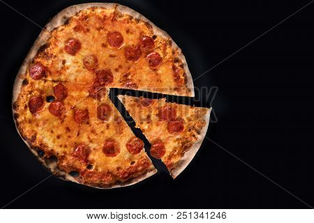 Perfect Salami Pepperoni Pizza Italian Cuizine Food