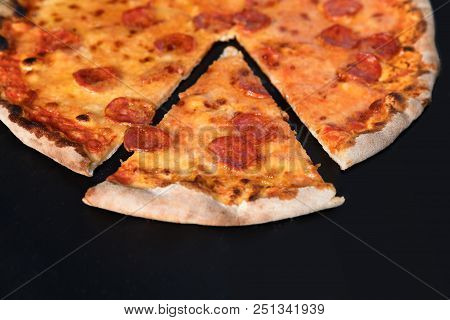 Perfect Salami Pepperoni Pizza Italian Cuizine Food