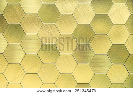 Abstract Silver Metal Background. Geometric Hexagons. Different Color