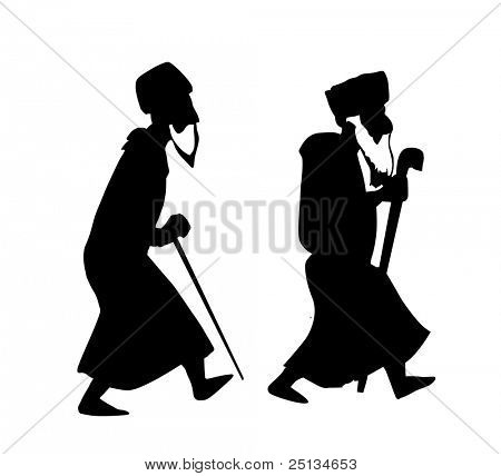 due oldsters su sfondo bianco