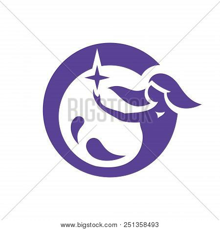 Mythical Girl With A Fin Isolated On White Background