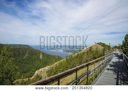 Strelnaya Mountain. Attraction Of The Samara Region. On A Sunny Summer Day
