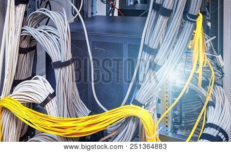 Internal Stand With Communication Equipment In Data Center