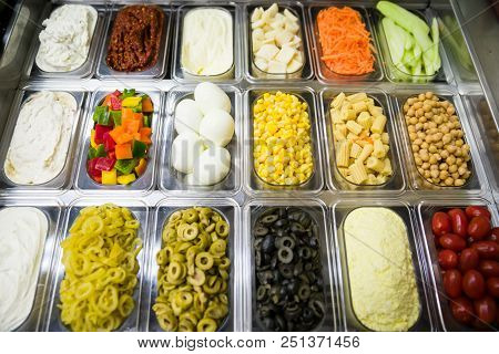 Assorted Fruits And Vegtables For Making Salads And Sandwiches