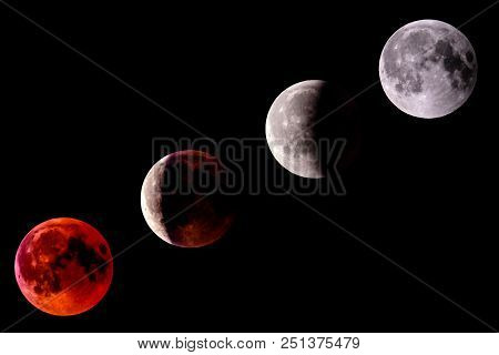 Time Lapse Of Lunar Eclipse 2018 Blood Moon.