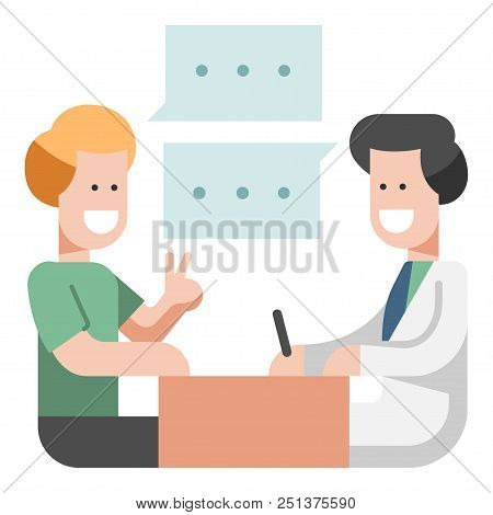 Doctor Have A Conversation With Patient Flat Illustration