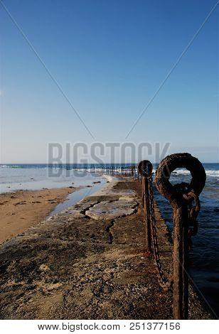 The Fence That Surrounds The Ocean Baths In Newcastle