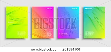 Vector Fluid Color Covers Set. Broshure With A Gradient Shape. Multicolored Technology Background