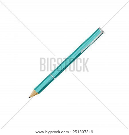 Pencil And Pen. Vector Illustration. Pensil And Pen Realistic For Idetity Design