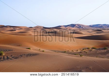 Landscape Of Sand Dunes In The Desert Of Rub' Al Khali