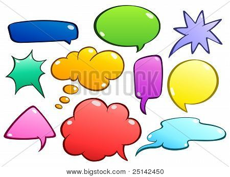 Colorful Speech Bubbles Set