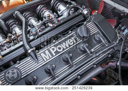14 July 2018 Slany, Czech Republic: Bmw M Power Engine