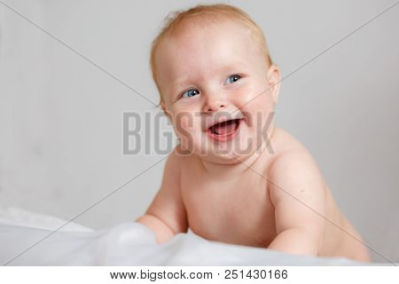 Child, Happiness And People Concept - Adorable Baby