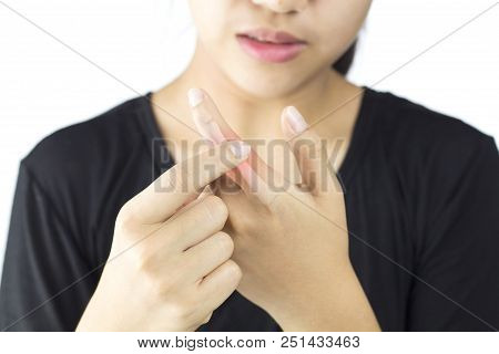 Finger Bone Pain White Background Finger Injury