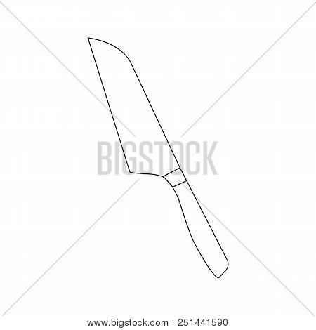 Santoku Knife Illustration On The White Background. Vector Illustration