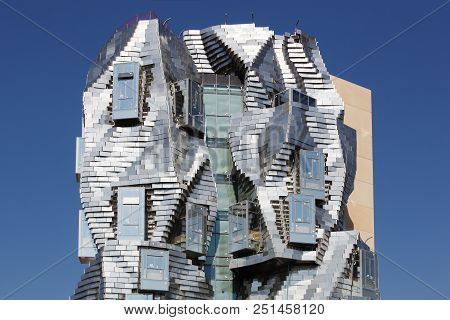 Arles, France - July 4, 2018: Foundation And Luma Tower From Franck Gehry In Arles, France