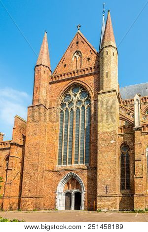 View At The Facade Of Church Of Saint Walpurga In Veurne, Belgium