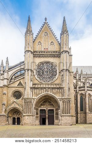 View At The Portal Of Cathedral Saint Martin In Ypres, Belgium