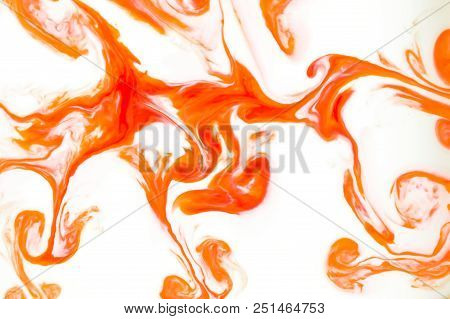 Abstract Colors, Backgrounds And Textures. Food Coloring In Milk. Food Coloring In Milk Creating Bri