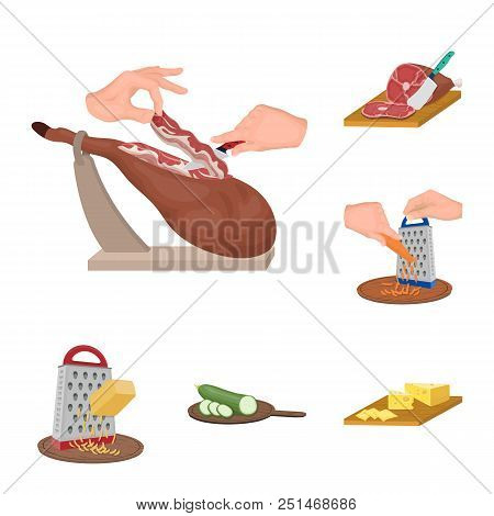 Cooking Food Cartoon Icons In Set Collection For Design. Kitchen, Equipment And Tools Vector Symbol 