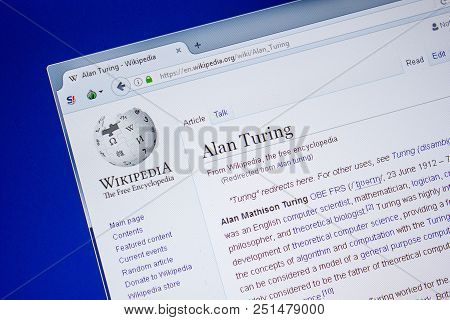Ryazan, Russia - July 09, 2018: Page On Wikipedia About Alan Turing