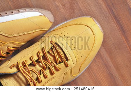 Kiev, Ukraine - May 30, 2018: Reebok One Sneaker Stands, And The Other Lies On The Side, The Top Vie