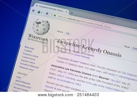 Ryazan, Russia - July 09, 2018: Page On Wikipedia About Jacqueline Kennedy Onassis