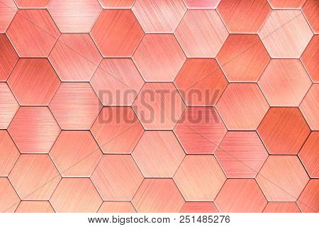 Abstract Silver Metal Background. Geometric Hexagons. Different Color
