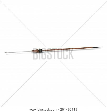 Roman Medieval Pilum On White Background. 3d Illustration