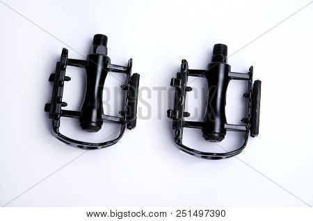 Bicycle Pedals With Reflector Isolated On White Background