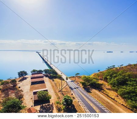 Aerial View Of The Helio Serejo Bridge On The Borders Between Ms - Sp States.