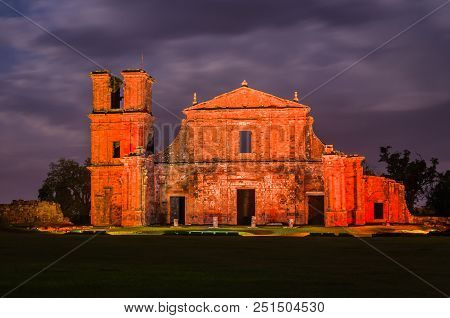 Part Of The Unesco Site - Jesuit Missions Of The Guaranis: Church, Ruins Of Sao Miguel Das Missoe, R