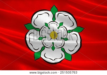 Flag Of Rosenheim In Upper Bavaria Of Germany. 3d Illustration