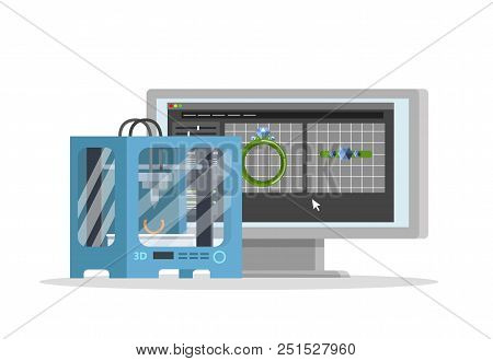 Jewelry Production Process. Making A Luxury Golden Ring With Gemstone. Isolated Flat Vector Illustra